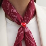 Enamel Heart Skinny Scarf Ring Red Enamel & 18ct Gold Plated