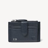 Zipped RFID Card Holder Navy Pebble