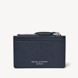 Zipped RFID Card Holder Navy Pebble
