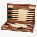 24-inch Grand Backgammon Set Espresso & Ebony Pebble