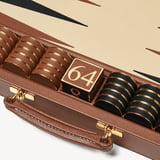 24-inch Grand Backgammon Set Espresso & Ebony Pebble