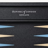 24-inch Grand Backgammon Set Ebony & Sky Blue Pebble