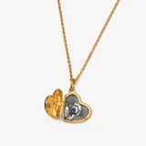 Star Set Heart Locket Necklace 18ct Gold Vermeil