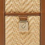 Mini Henley Tote Natural Chevron Raffia & Smooth Tan