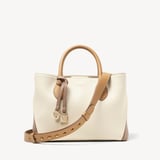 Midi London Tote Soft Taupe & Ivory Pebble