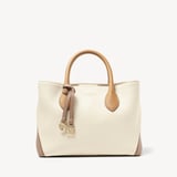 Midi London Tote Soft Taupe & Ivory Pebble