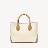 Midi London Tote Soft Taupe & Ivory Pebble