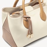 Midi London Tote Soft Taupe & Ivory Pebble