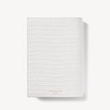 A5 Refillable Luxury Journal Deep Shine Chalk White Small Croc with Soft Suede Lining