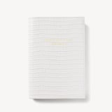 A5 Refillable Luxury Journal Deep Shine Chalk White Small Croc with Soft Suede Lining