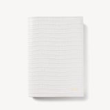A5 Refillable Luxury Journal Deep Shine Chalk White Small Croc with Soft Suede Lining