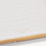 A5 Refillable Luxury Journal Deep Shine Chalk White Small Croc with Soft Suede Lining