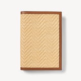 A5 Refillable Luxury Journal Natural Raffia & Smooth Tan