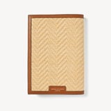 A5 Refillable Luxury Journal Natural Raffia & Smooth Tan