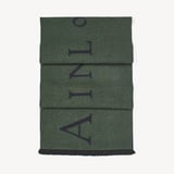 Bi-Colour Heavyweight Merino Wool Scarf Alpine Green & Navy Merino Wool