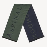 Bi-Colour Heavyweight Merino Wool Scarf Alpine Green & Navy Merino Wool