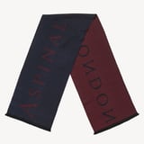 Bi-Colour Heavyweight Merino Wool Scarf Navy & Merlot Merino Wool