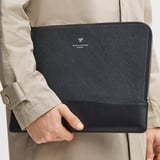 City Leather Folio Case Black Pebble