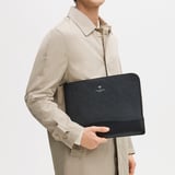 City Leather Folio Case Black Pebble
