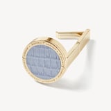Foldable Handbag Hook Deep Shine Sky Blue Small Croc