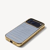 iPhone 17 Pro Max Case Deep Shine Sky Blue Small Croc