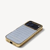 iPhone 17 Pro Case Deep Shine Sky Blue Small Croc