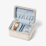 Travel Watch & Ring Box Ivory Pebble