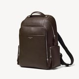 Zipped Leather Backpack Chocolate Pebble