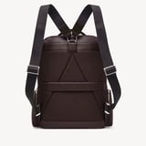 Zipped Leather Backpack Chocolate Pebble