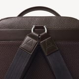 Zipped Leather Backpack Chocolate Pebble