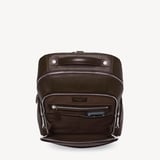 Zipped Leather Backpack Chocolate Pebble
