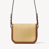 Ella Crossbody Natural Raffia & Smooth Tan