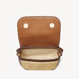 Ella Crossbody Natural Raffia & Smooth Tan