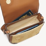 Ella Crossbody Natural Raffia & Smooth Tan