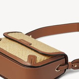Ella Crossbody Natural Raffia & Smooth Tan