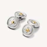 Sterling Silver & Gold Plated Buttons Cufflinks Sterling Silver 925 & Gold Plated