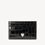 Slim Credit Card Holder Deep Shine Black Croc