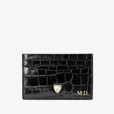 Slim Credit Card Holder Deep Shine Black Croc
