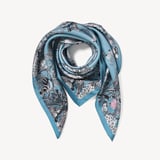 Ombre 'A' Floral Silk Scarf Sky Blue Pure Silk
