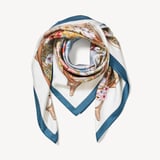 Edwardian Garden Silk Scarf Sky Blue Pure Silk