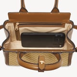 Savannah Mini Natural Chevron Raffia & Smooth Tan