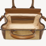 Savannah Mini Natural Chevron Raffia & Smooth Tan