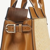 Savannah Mini Natural Chevron Raffia & Smooth Tan