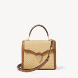 Midi Mayfair® Natural Chevron Raffia & Smooth Tan