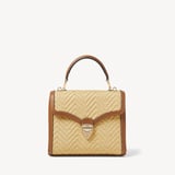 Midi Mayfair® Natural Chevron Raffia & Smooth Tan