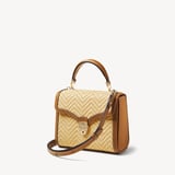 Midi Mayfair® Natural Chevron Raffia & Smooth Tan