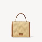 Midi Mayfair® Natural Chevron Raffia & Smooth Tan