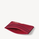 ‘Be With Me Always’ Slim Credit Card Holder Cherry Red Soft Saffiano