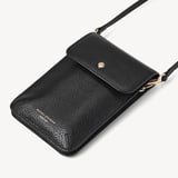 Duo Phone Crossbody Pouch Black Pebble
