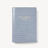 A5 Refillable Luxury Journal Deep Shine Sky Blue Small Croc with Soft Suede Lining